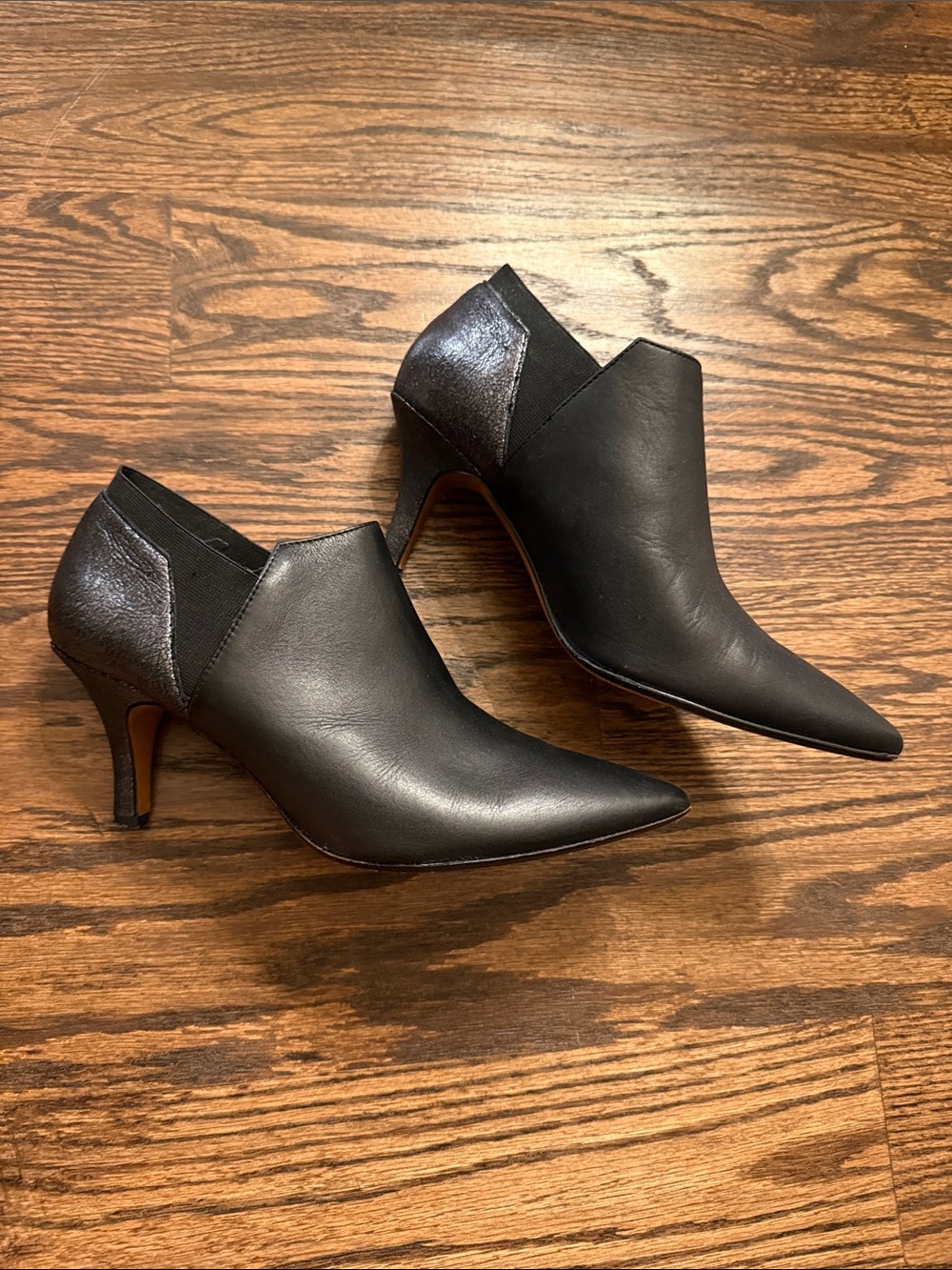 Donald J. Pliner Pointed Toe Leather Ankle Booties